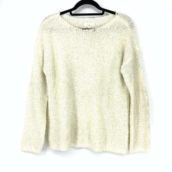Lou & Grey Sweaters - LOU & GREY Sweater Women's Size S Crewneck Pullover Fuzzy Long Sleeve Cream